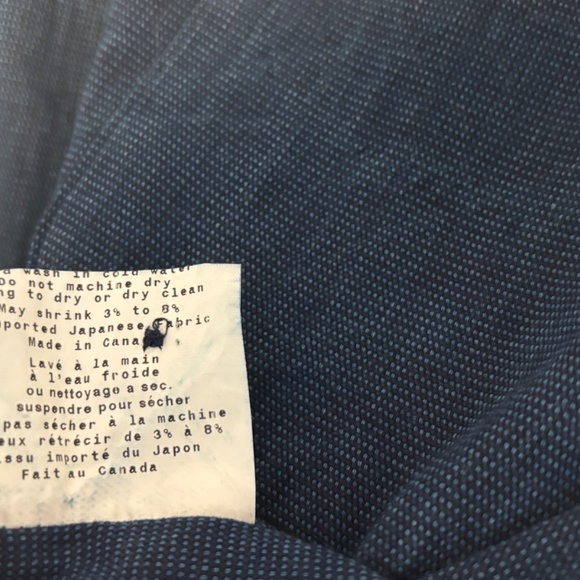 Naked & Famous Indigo Tie Dye Basketweave Long Sleeve Shirt - Small - Picture 9 of 12